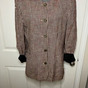 Liz Claiborne Brown and Black Houndstooth Blazer